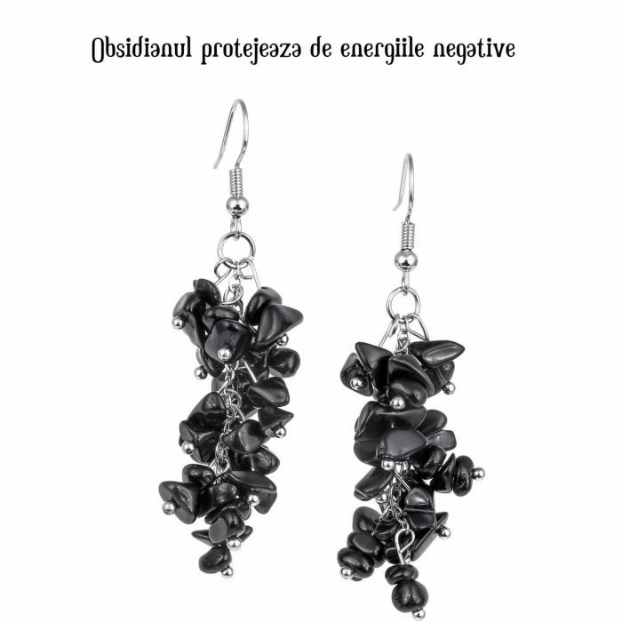 Cercei Sofisticati cu Obsidian - Protectie Energetica si Eleganta Moderna [4]