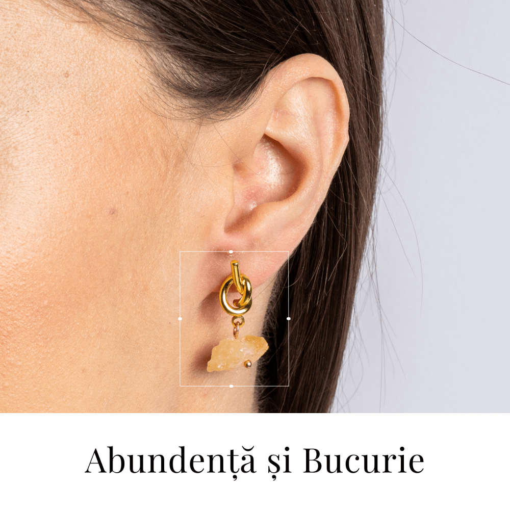 Talisman al Abundentei – Cercei cu Citrin si Nod Elegant [2]