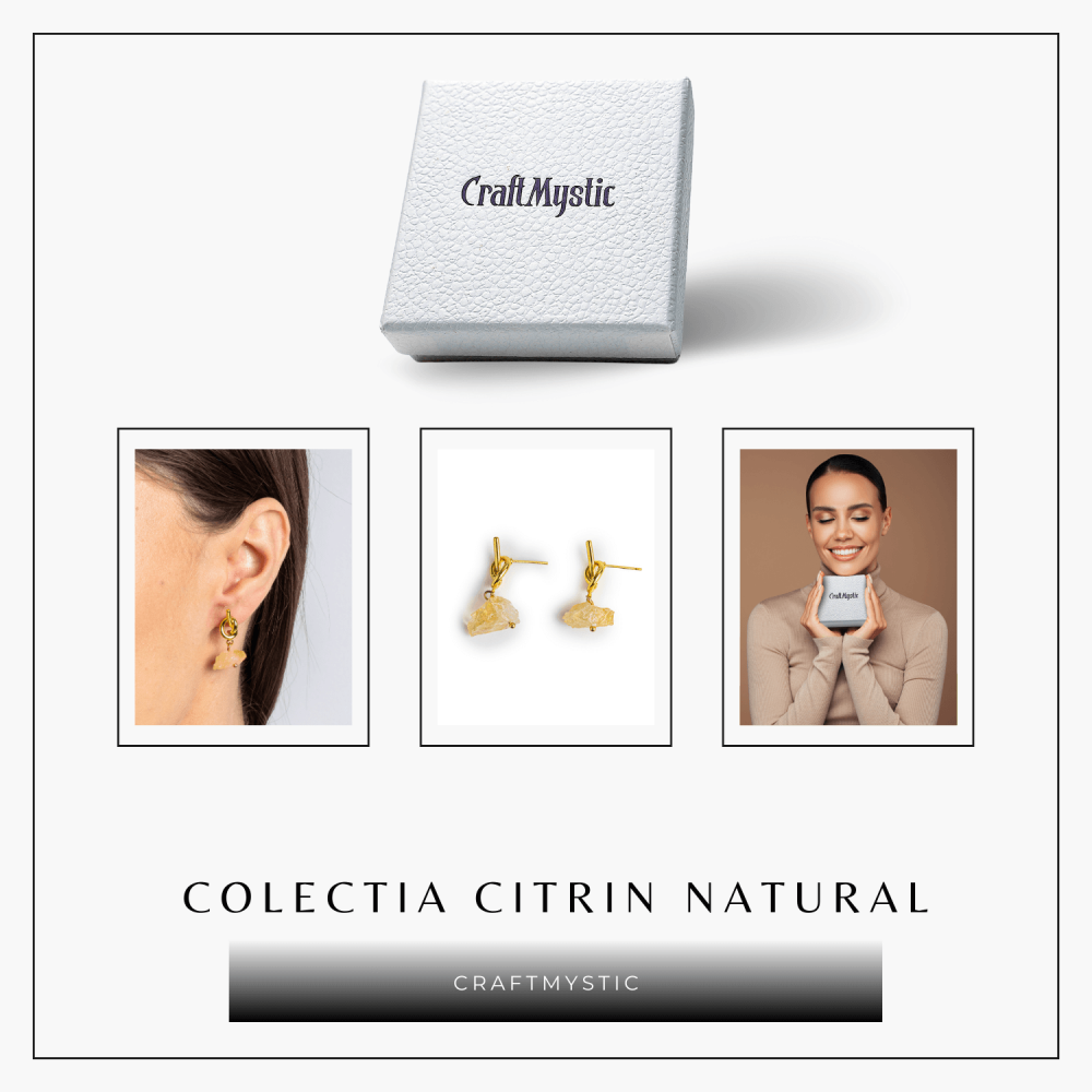 Talisman al Abundentei – Cercei cu Citrin si Nod Elegant [8]