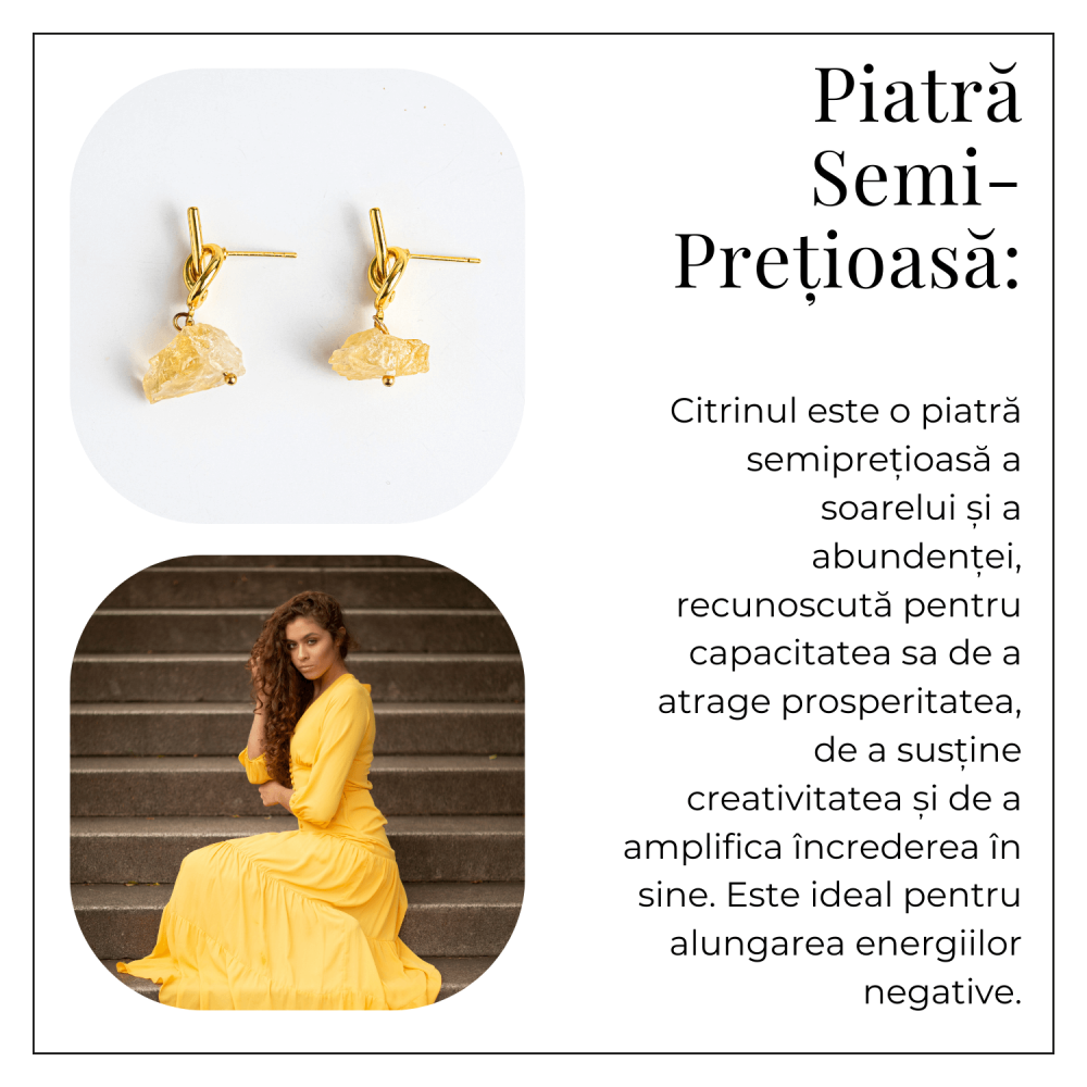 Talisman al Abundentei – Cercei cu Citrin si Nod Elegant [6]