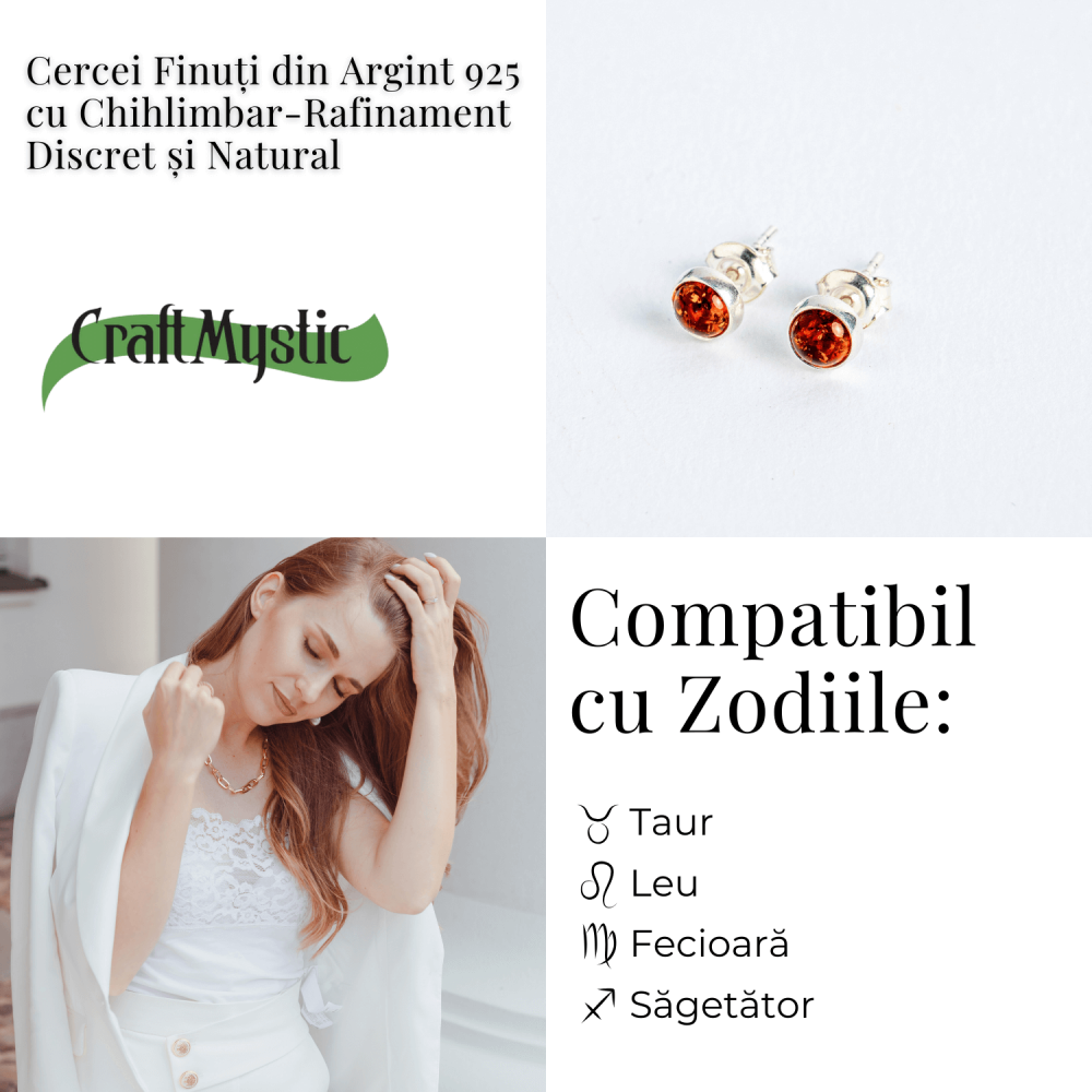Rafinament discret – Cercei Finuti din Argint 925 cu Chihlimbar [4]
