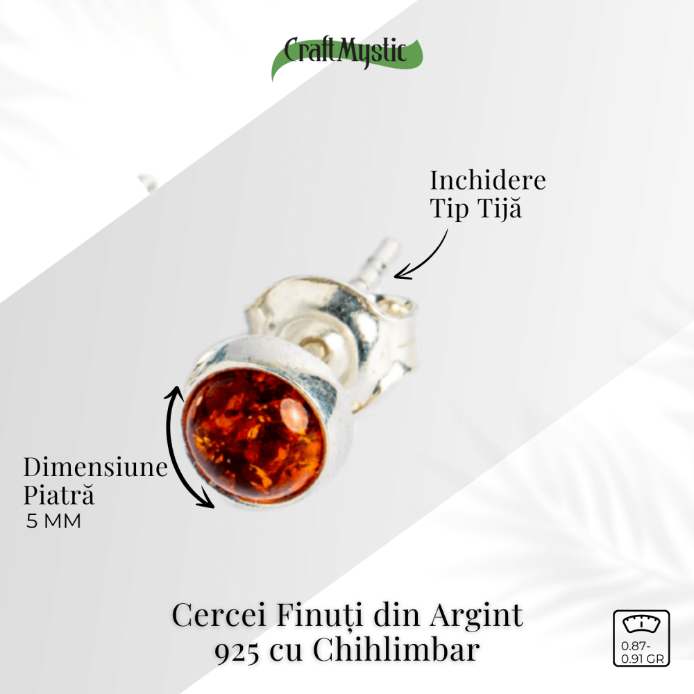 Rafinament discret – Cercei Finuti din Argint 925 cu Chihlimbar [3]