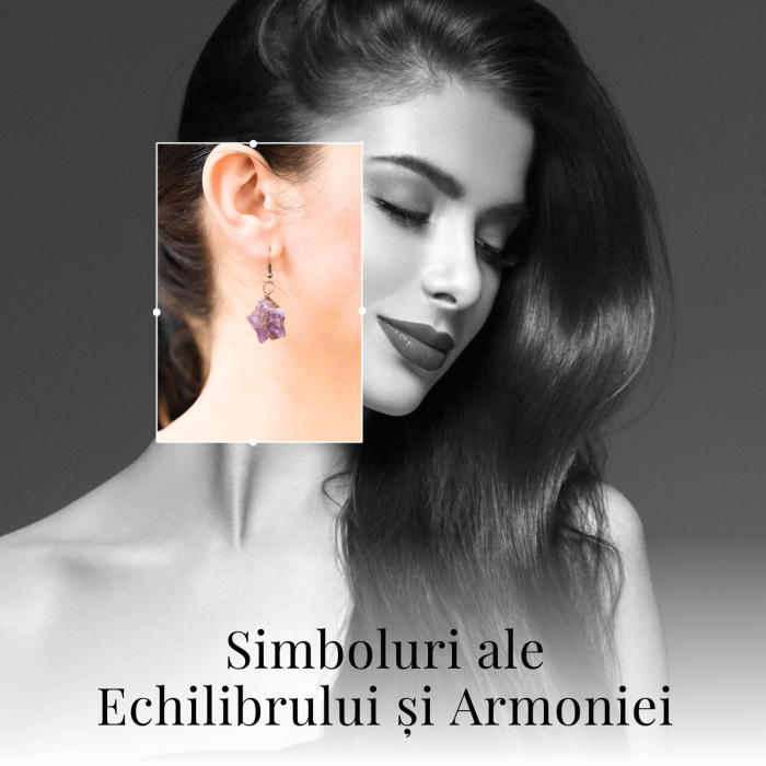 Cercei Eleganti in Forma de Stea cu Ametist Natural Semipretios [6]