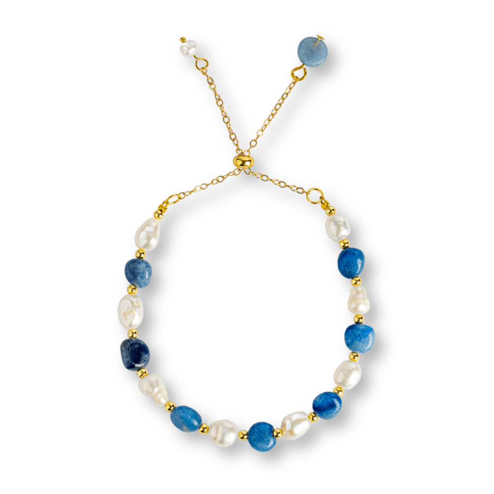 Protectie si claritate – Bratara cu aventurin albastru si perle [7]