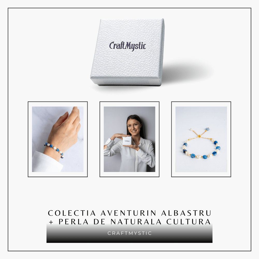 Protectie si claritate – Bratara cu aventurin albastru si perle [9]