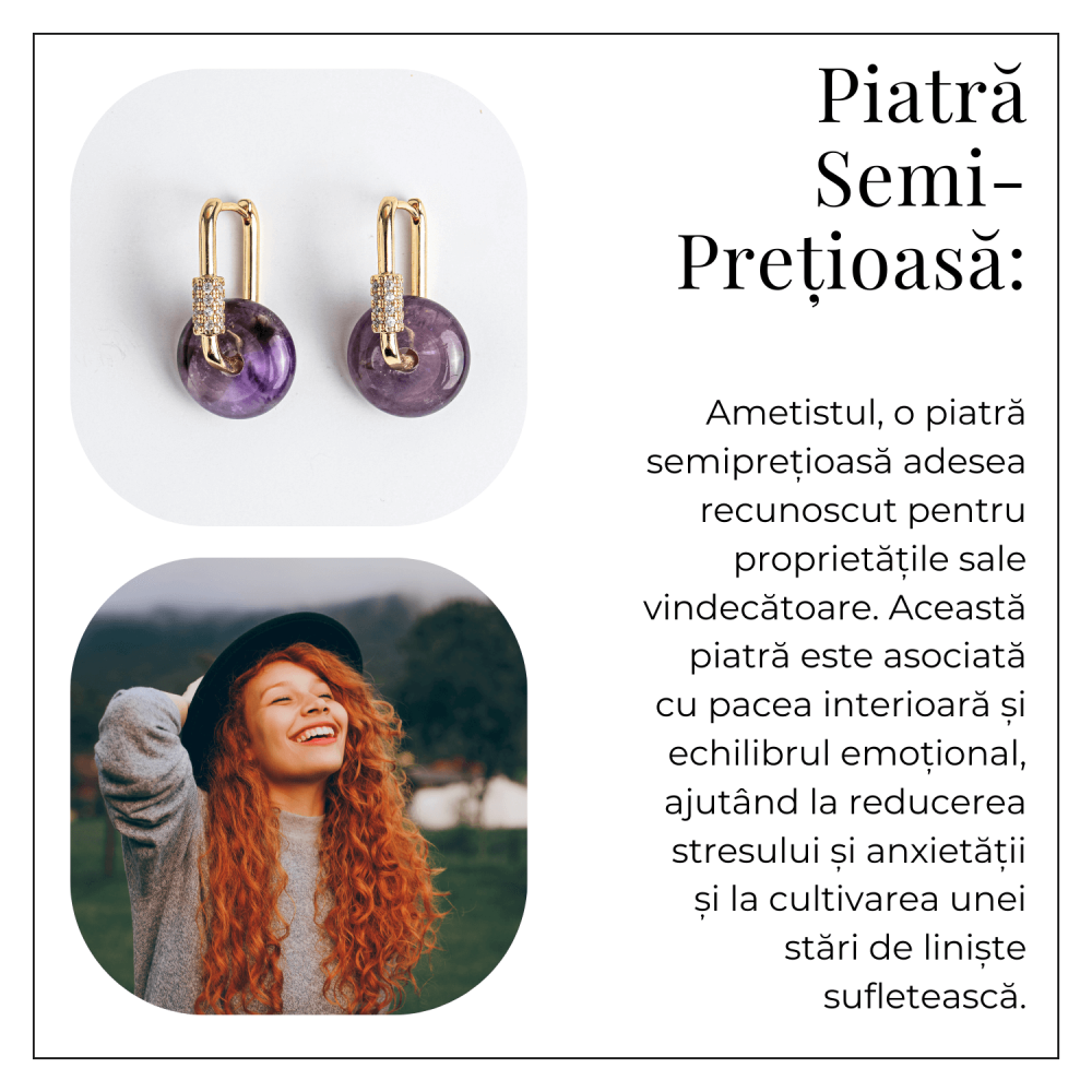 Bijuterie de Liniste – Cercei cu Ametist si design Pi [6]
