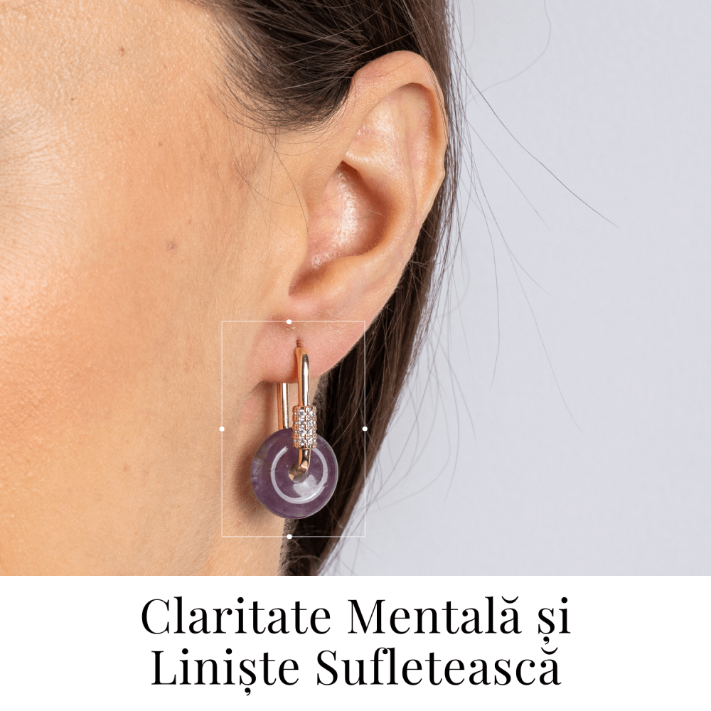 Bijuterie de Liniste – Cercei cu Ametist si design Pi [2]