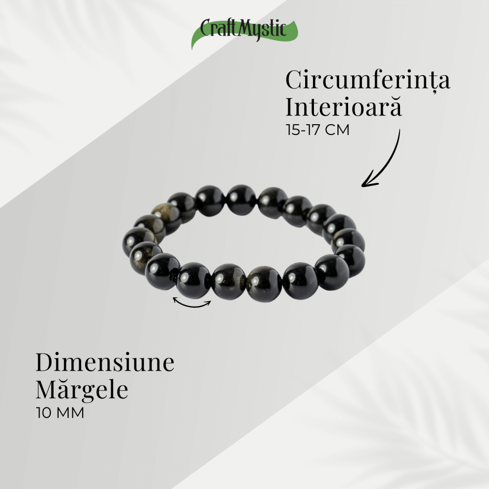 Energie si Protectie – Bratara din Obsidian Auriu Natural 10mm [4]