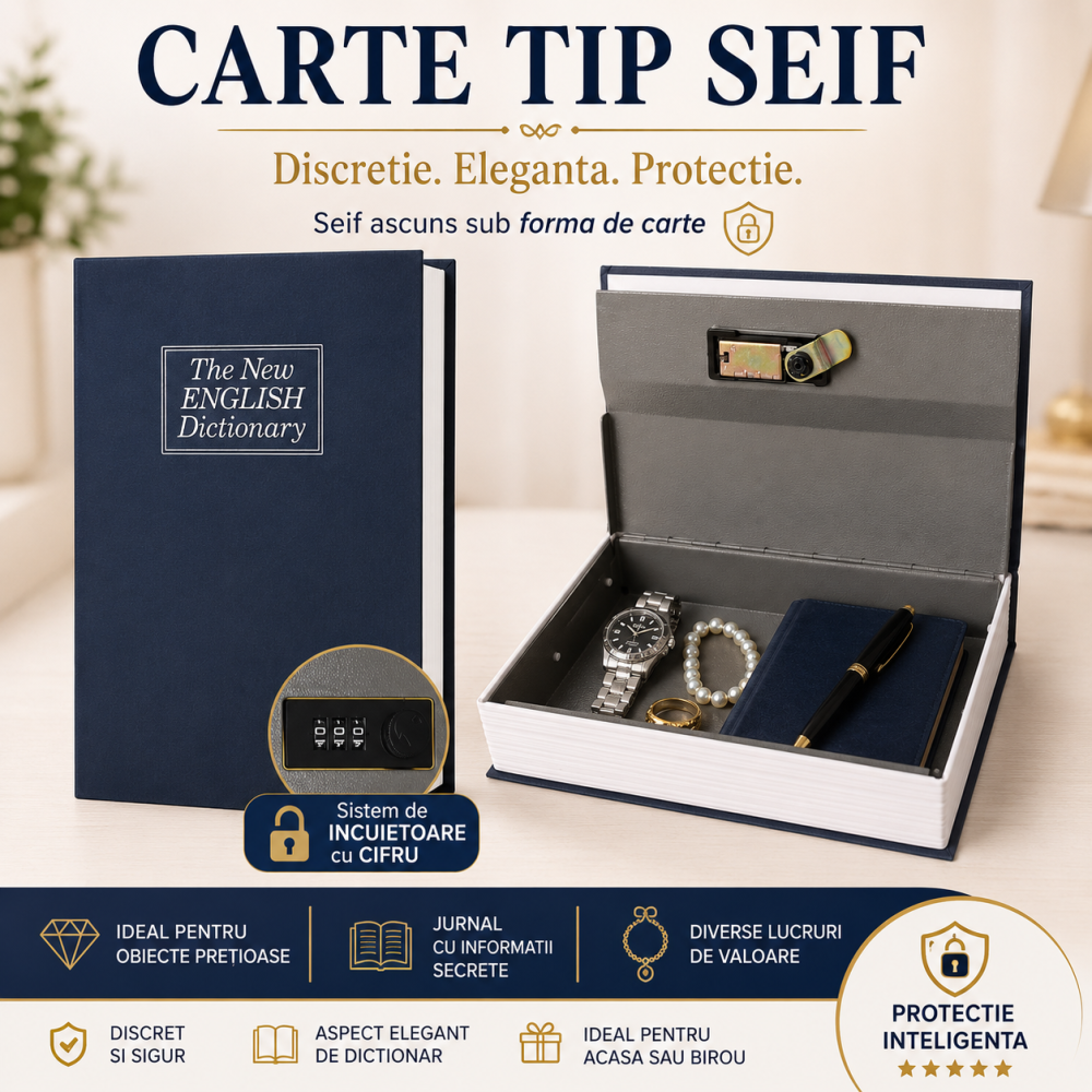 Seif Tip Carte cu Inchidere Cifru – Protectie Discreta pentru Obiecte de Valoare [5]