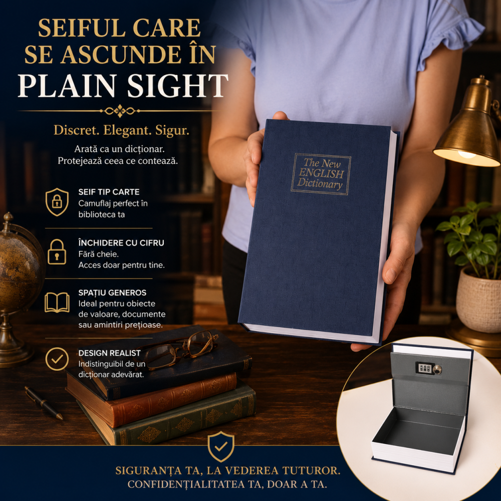 Seif Tip Carte cu Inchidere Cifru – Protectie Discreta pentru Obiecte de Valoare [3]