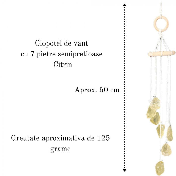 Clopotel de Vant Artizanal cu Pietre Semipretioase de Citrin - Armonie si Eleganta in Casa Ta [2]