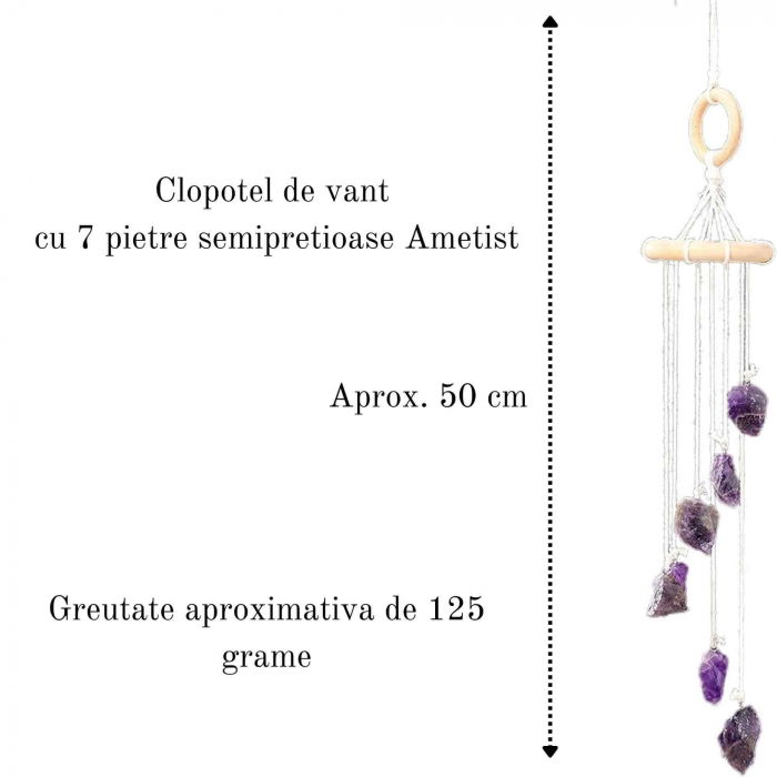 Clopotel de Vant Artizanal cu Pietre Semipretioase de Ametist - Armonie si Eleganta in Casa Ta [2]