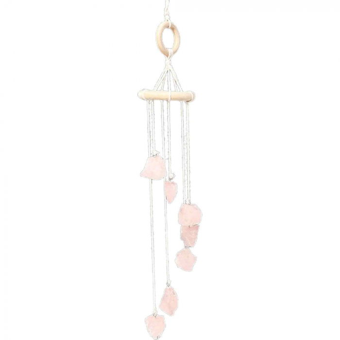 Clopotel de Vant cu Pietre Semipretioase de Cuart Roz - Armonie, Iubire si Rafinament in Ambientul Tau [1]