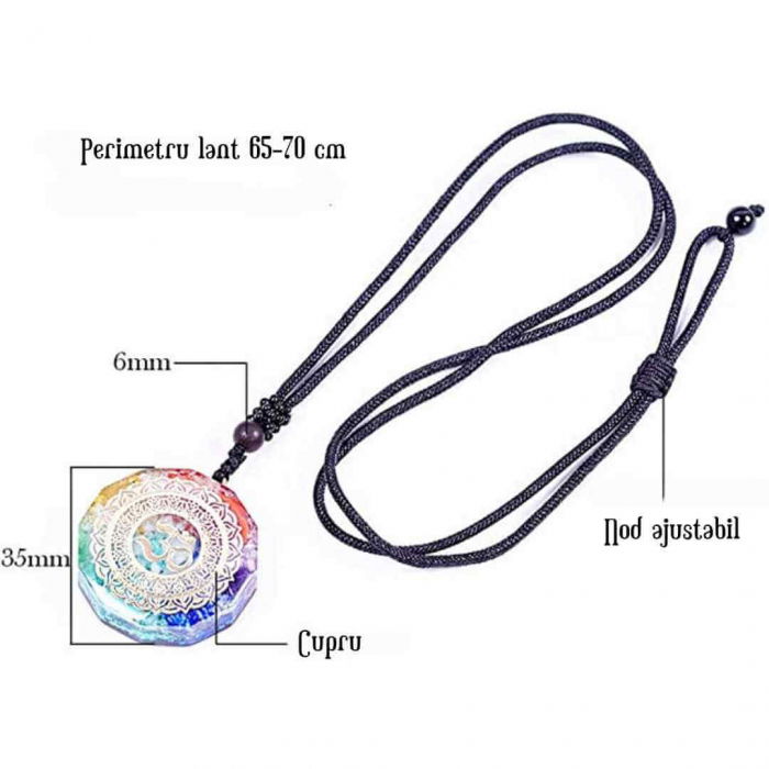 Pandantiv orgonit pentru curatarea si activarea chakrelor cu cristale bionizate Realizat manual [4]