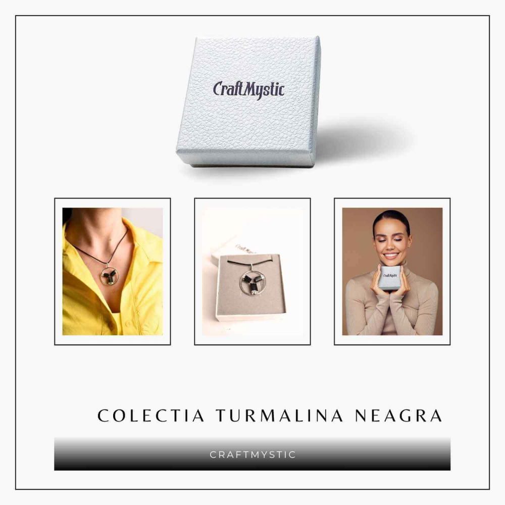 Colier cu pandantiv rotund si 3 pietre naturale de turmalina – Protectie si Energie [6]