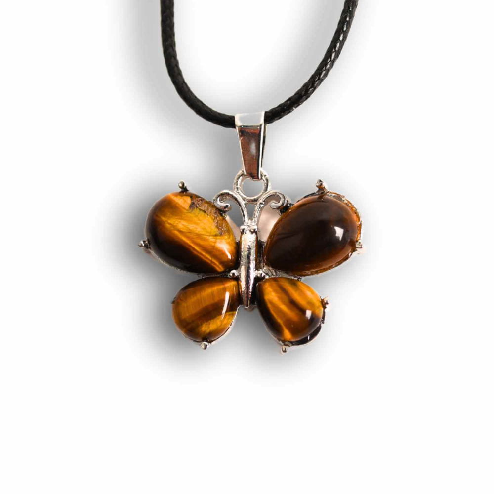 Colier ajustabil fluture cu ametist, ochi de tigru sau cuart roz – Protecție și Eleganță [9]