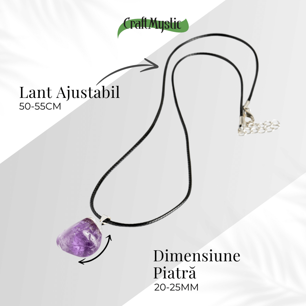 Colier cu Piatra Rulata de Ametist Natural – Calm si Protectie Spirituala [4]