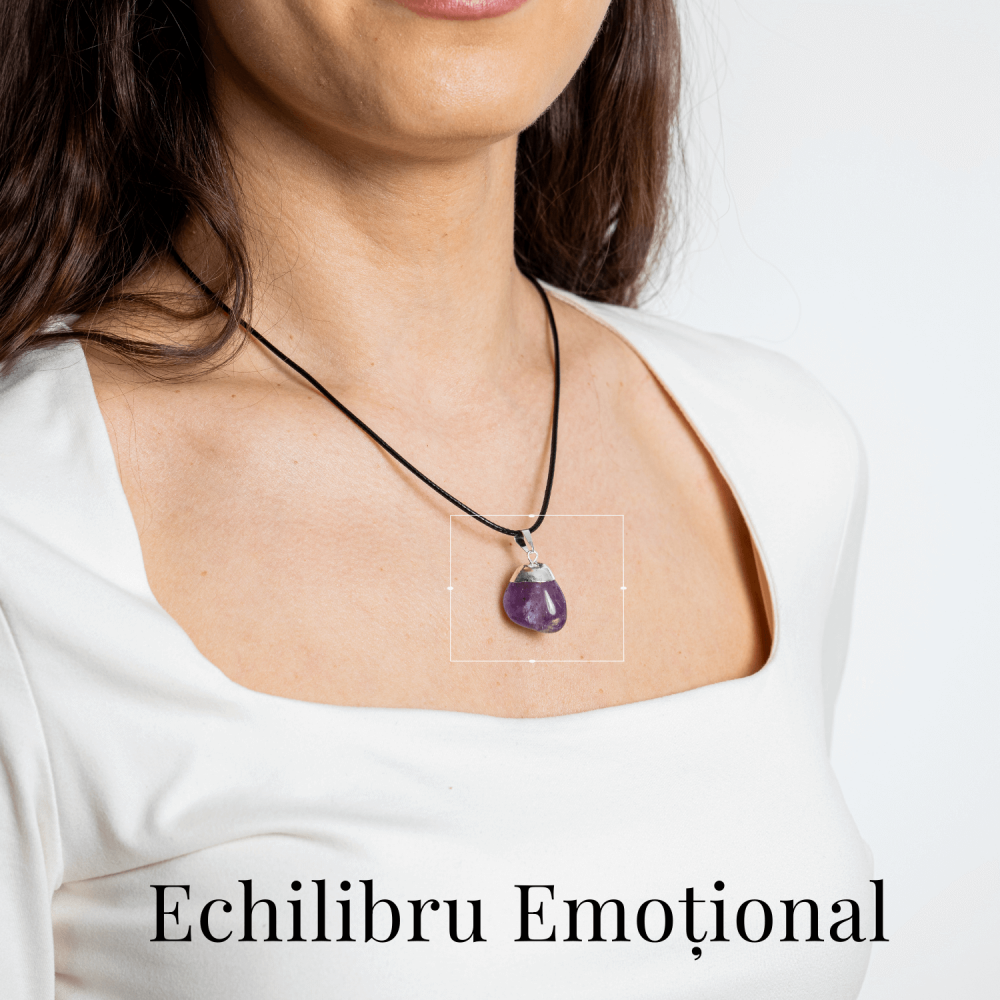 Colier cu Piatra Rulata de Ametist Natural – Calm si Protectie Spirituala [2]