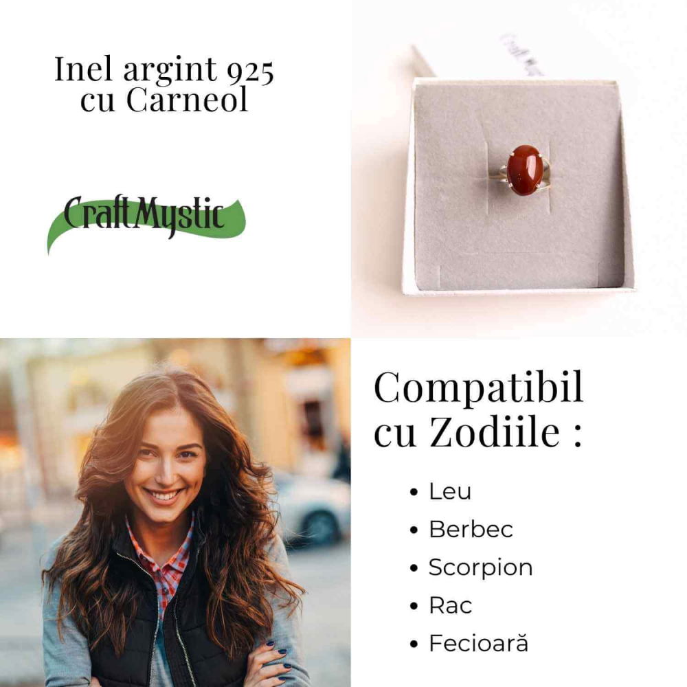Inel Argint 925 cu Carneol Oval – Energie si Curaj Zilnic [5]