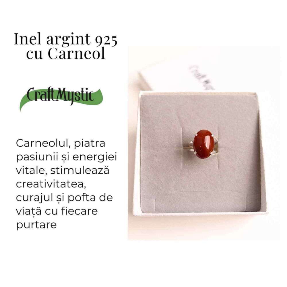 Inel Argint 925 cu Carneol Oval – Energie si Curaj Zilnic [3]