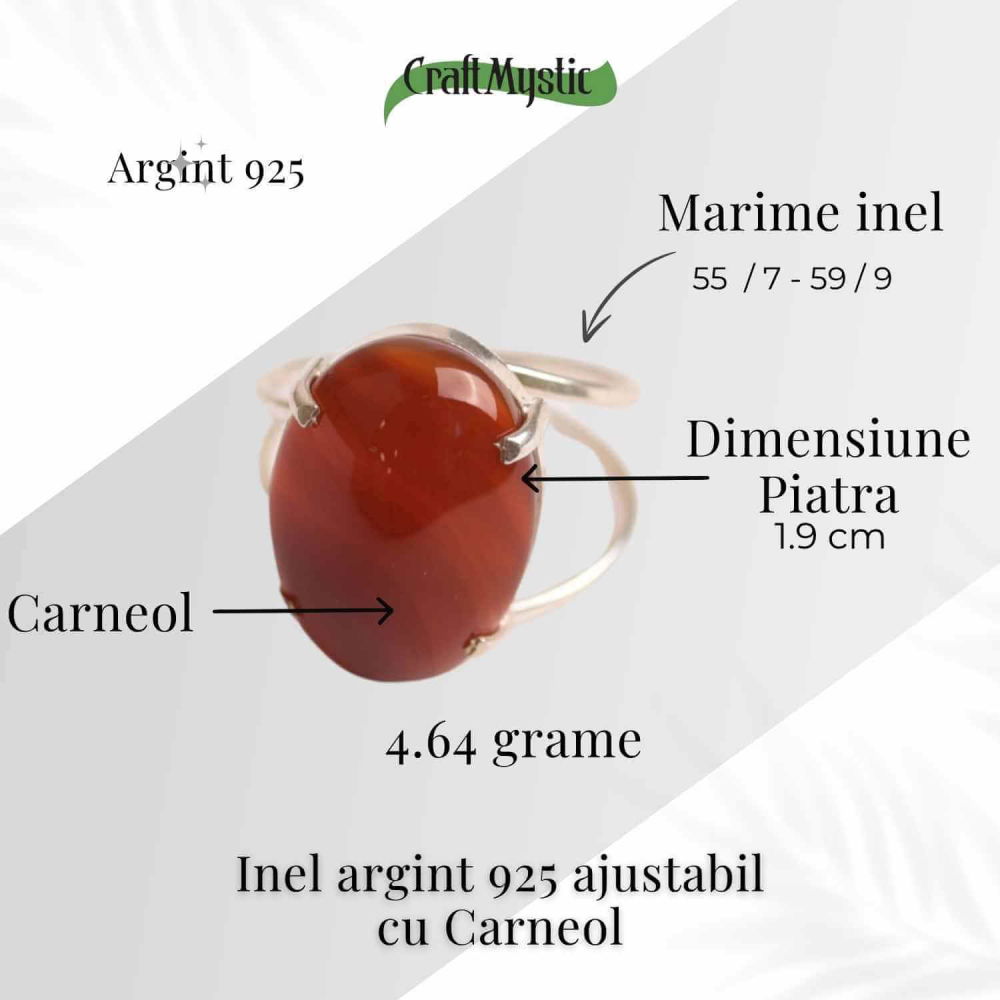 Inel Argint 925 cu Carneol Oval – Energie si Curaj Zilnic [4]