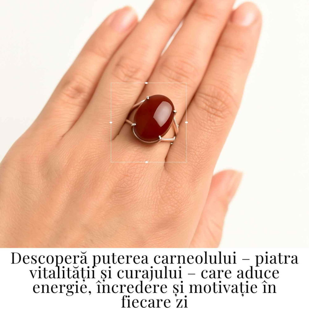 Inel Argint 925 cu Carneol Oval – Energie si Curaj Zilnic [2]