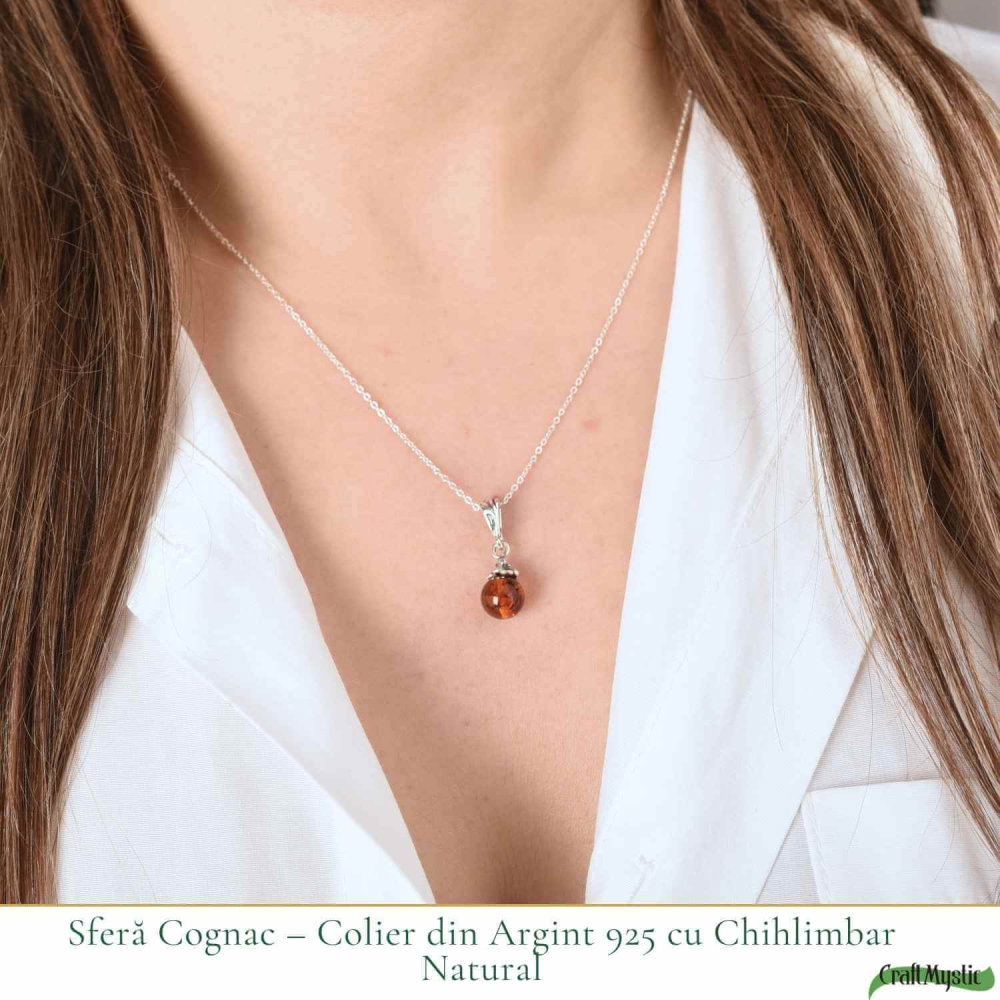 Colier argint 925 bobita cu chihlimbar natural – Vitalitate solara discreta [2]
