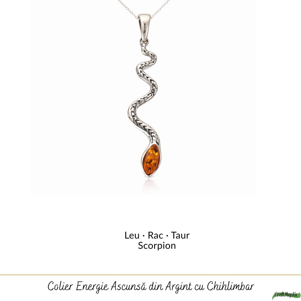 Colier Argint 925 Sarpe cu Chihlimbar Natural – Protecție si Vitalitate [5]