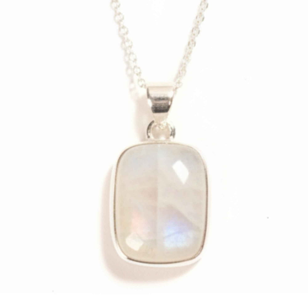 Colier Argint 925 cu Piatra Lunii Dreptunghi – Intuitie si Echilibru Emotional [1]