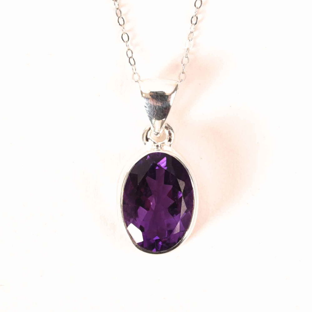 Colier Argint 925 cu Ametist Fatetat Oval – Claritate, Echilibru si Protectie Energetica [6]