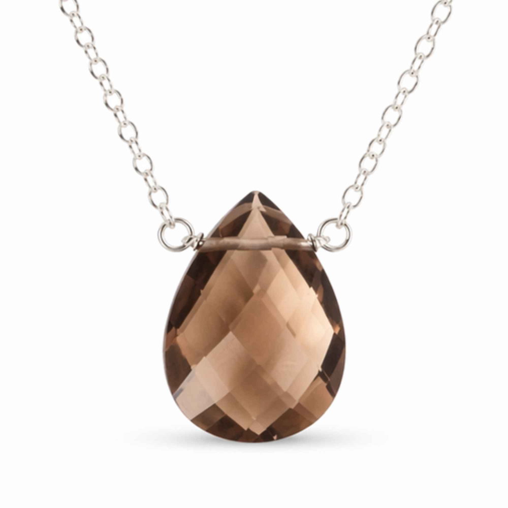 Colier argint 925 cu cuart fumuriu lacrima – protectie ai echilibru emotional [1]