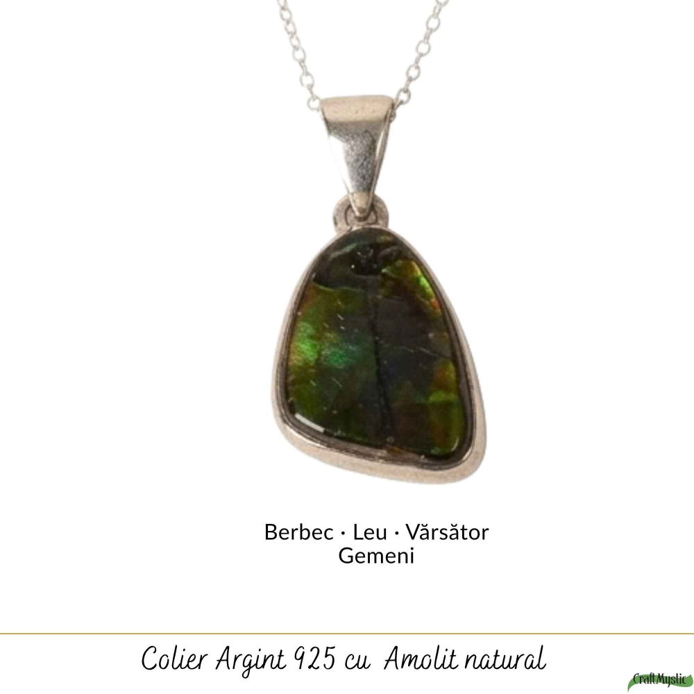 Colier Argint 925 cu Amolit Natural Neregulat – Prosperitate, Energie si Transformare [5]