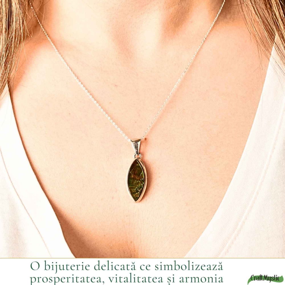 Colier Argint 925 cu Amolit Natural Delica – Prosperitate, Energie si Protectie [2]