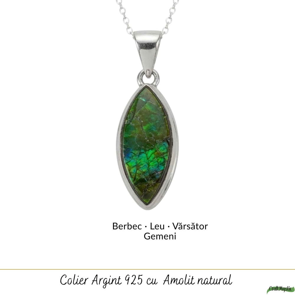 Colier Argint 925 cu Amolit Natural Delica – Prosperitate, Energie si Protectie [5]