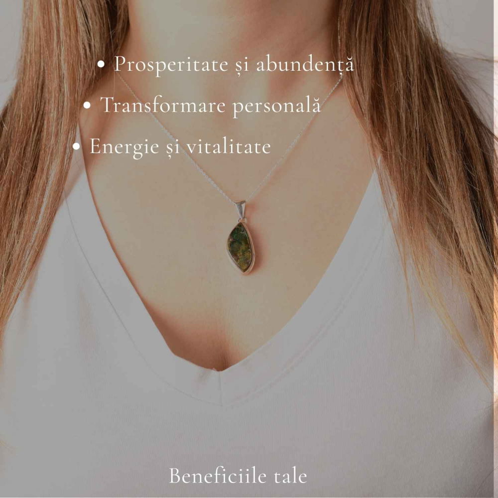 Colier Argint 925 cu Amolit Natural Delica – Prosperitate, Energie si Eleganta [3]
