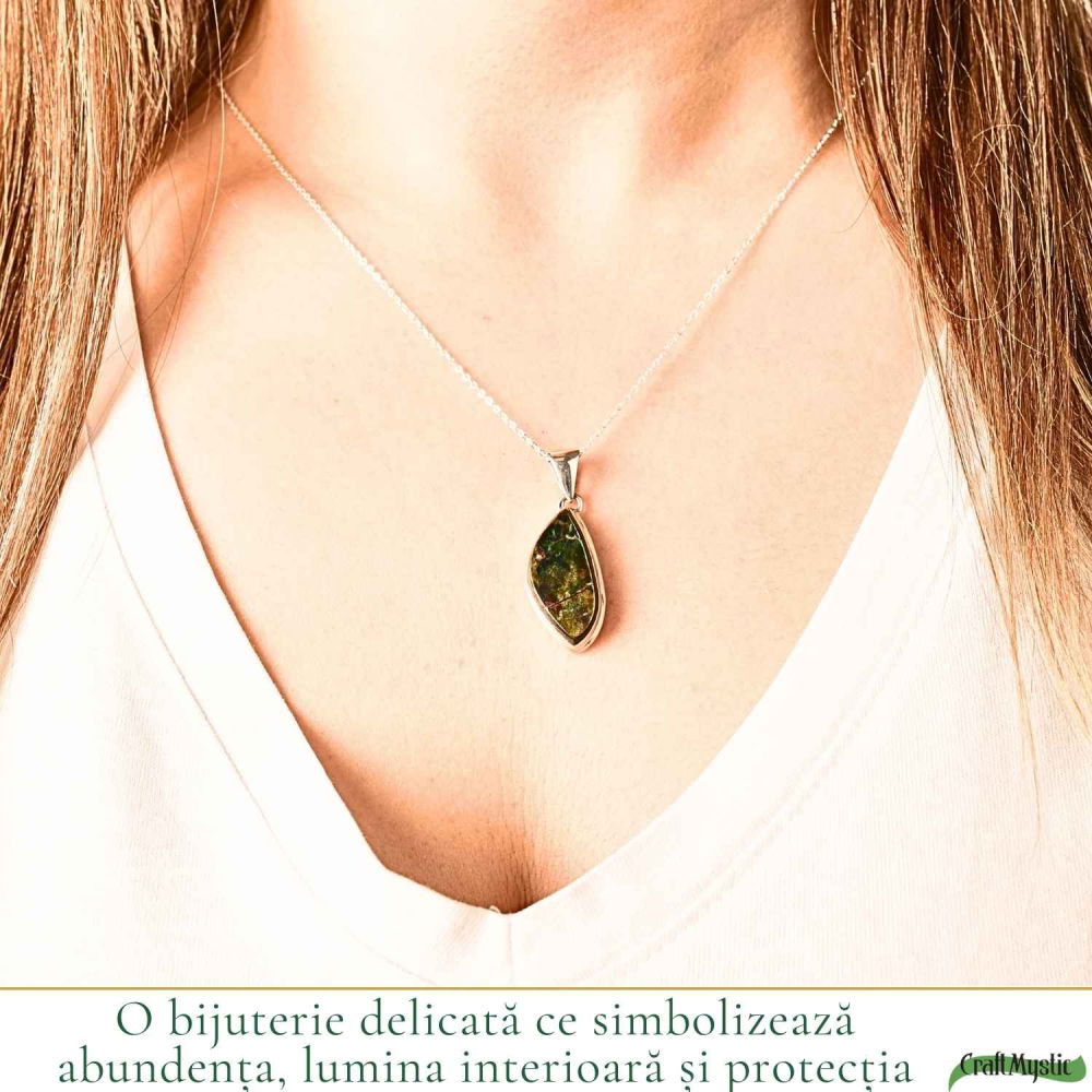 Colier Argint 925 cu Amolit Natural Delica – Prosperitate, Energie si Eleganta [2]
