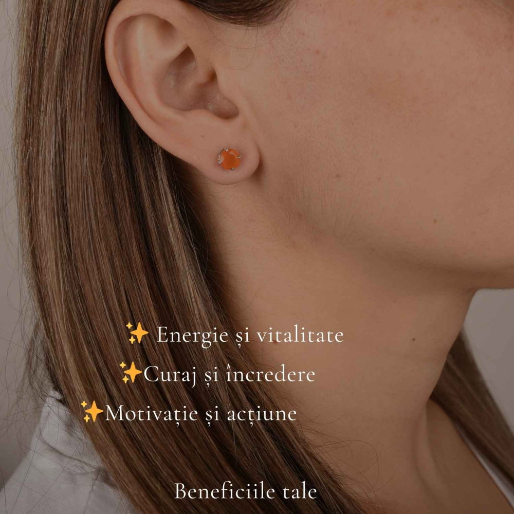 Cercei argint 925 cu carneol rotund – energie si incredere [3]