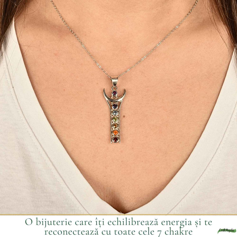 Colier argint 925 cu pietre 7 chakre – echilibru si armonie energetica [2]