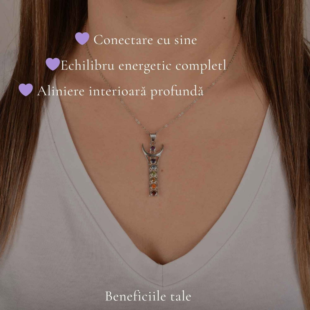 Colier argint 925 cu pietre 7 chakre – echilibru si armonie energetica [3]