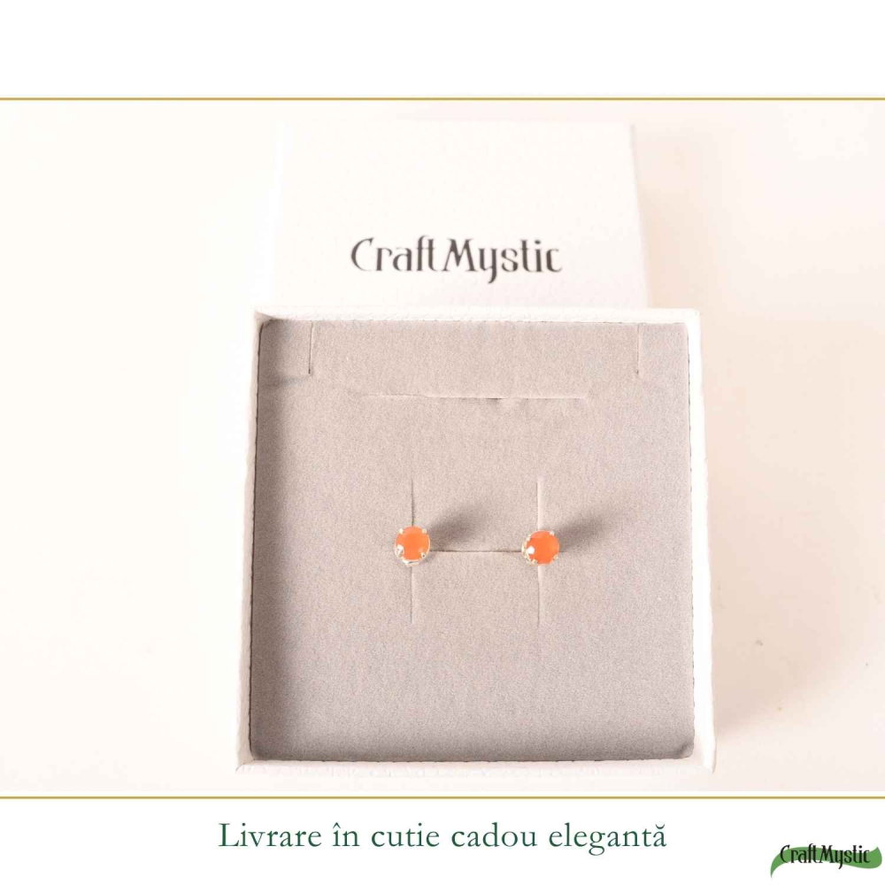 Cercei argint 925 cu carneol rotund – energie si incredere [6]