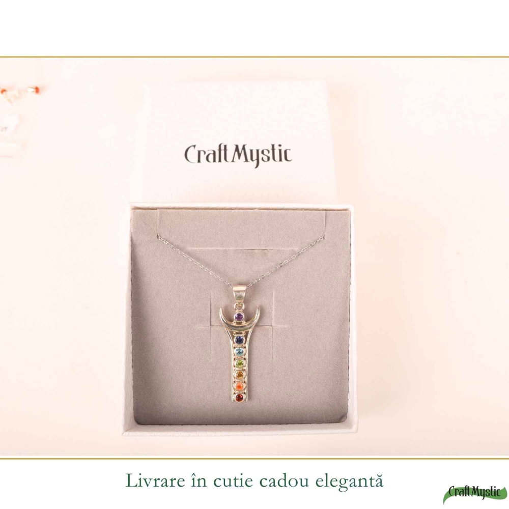 Colier argint 925 cu pietre 7 chakre – echilibru si armonie energetica [6]