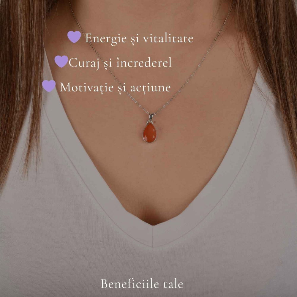 Colier argint 925 cu Carneol fatetat – energie si incredere zilnica [3]