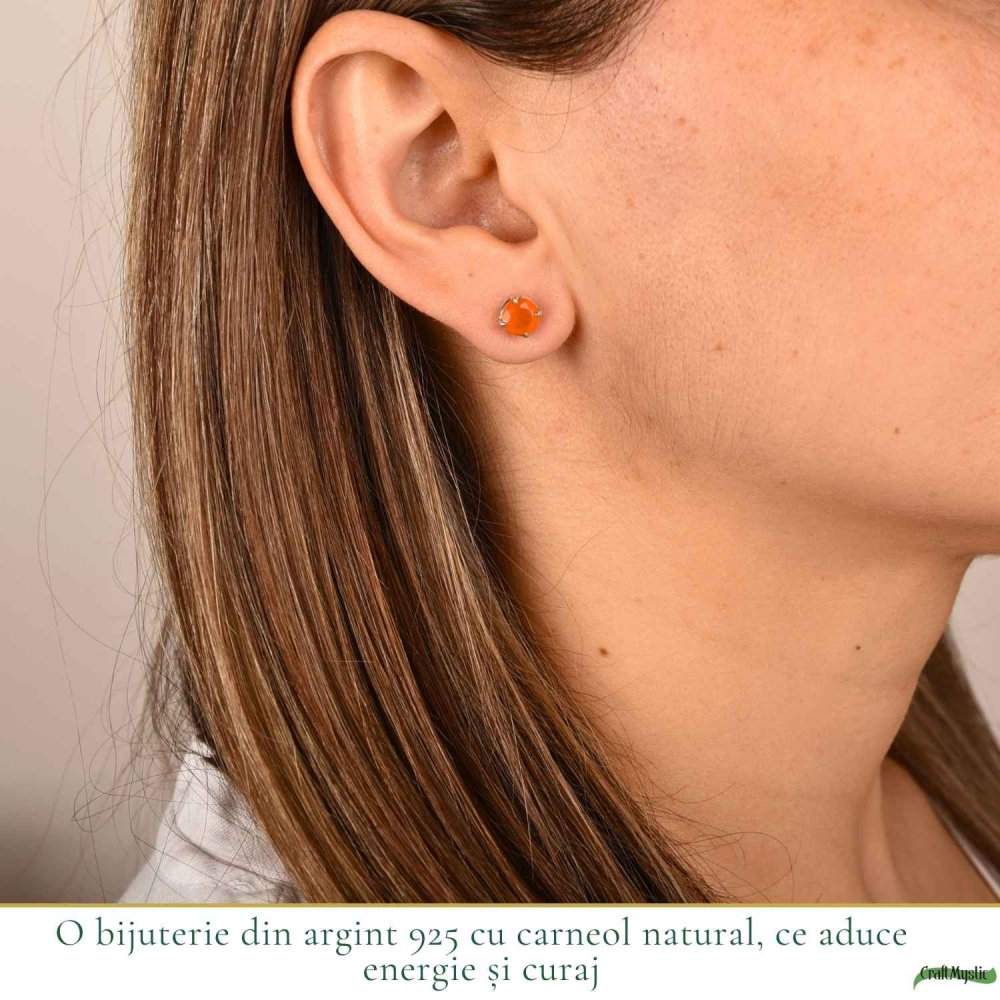 Cercei argint 925 cu carneol rotund – energie si incredere [2]