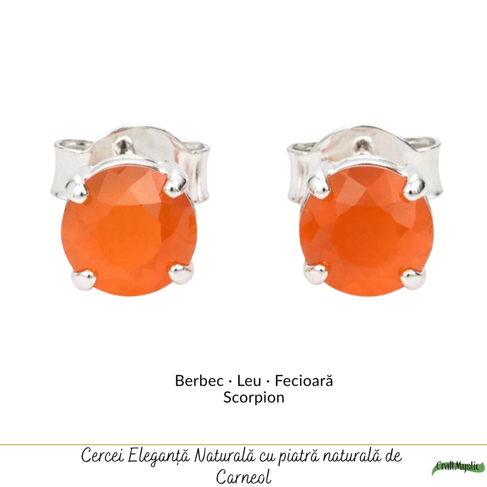 Cercei argint 925 cu carneol rotund – energie si incredere [5]