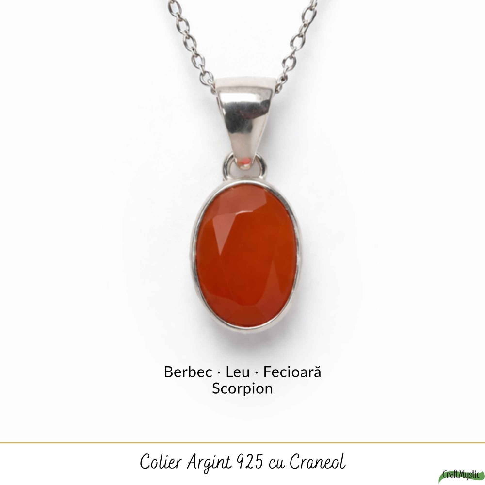Colier argint 925 cu Carneol fatetat – energie si incredere feminina [5]