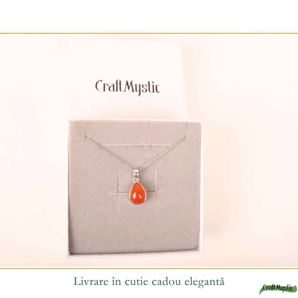 Colier argint 925 cu Carneol fatetat – energie si incredere feminina [6]