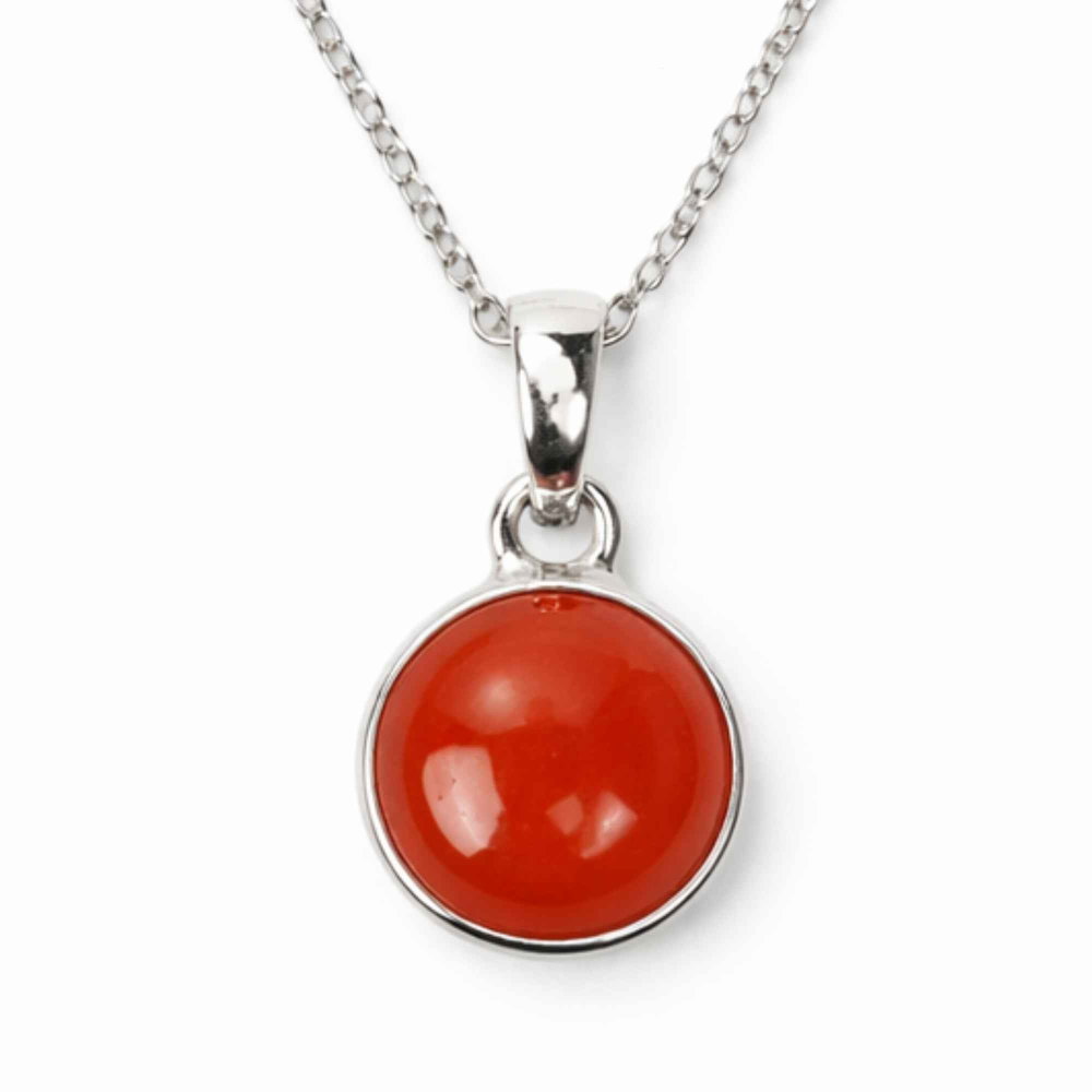Colier argint 925 cu Carneol rotund – energie si incredere zilnica [1]