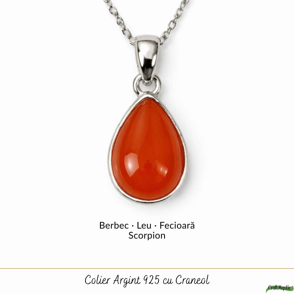 Colier argint 925 cu Carneol lacrima – energie si echilibru emotional [5]