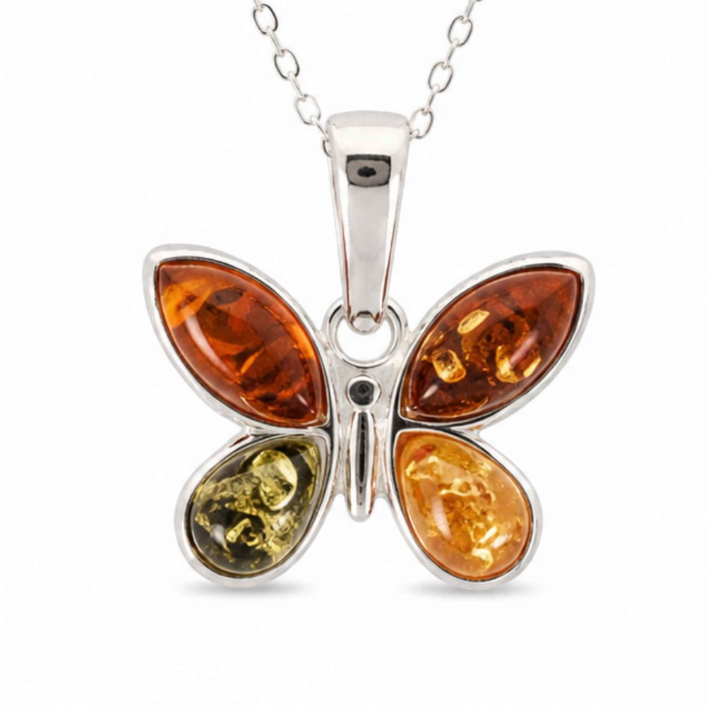 Colier Argint 925 cu Chihlimbar Fluture – Feminitate si Energie Pozitiva [1]