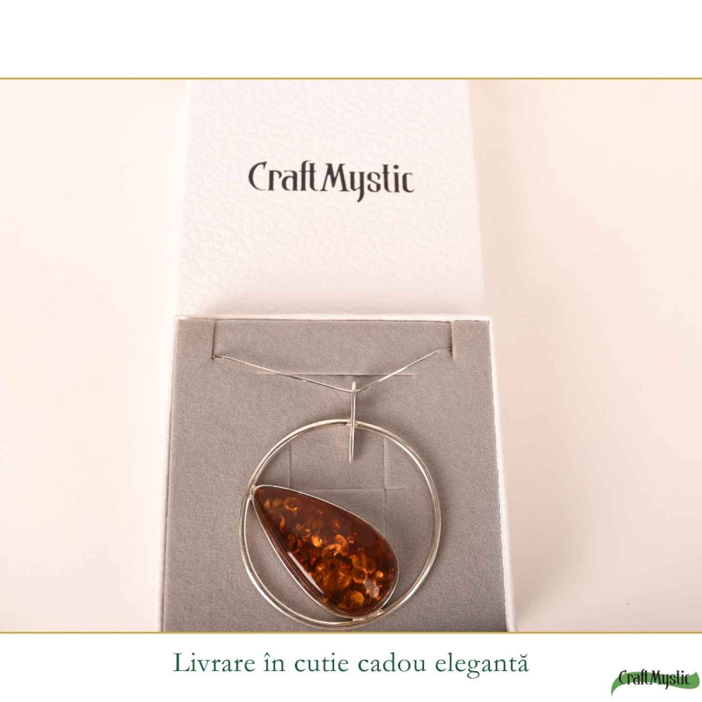 Colier Argint 925 cu Chihlimbar Lacrima – Energie Calda si Eleganta Naturala [6]